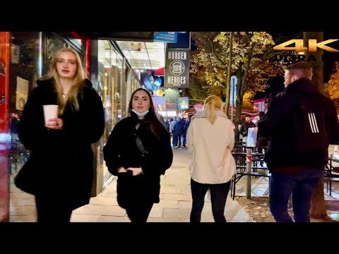 [4K HDR] Hamburg Rathaus and Gänsemarkt night walking tour.  winter coming Germany 🇩🇪 2021