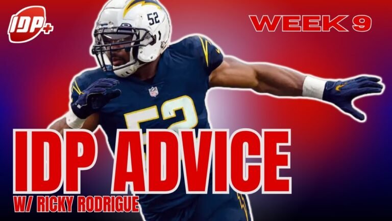 Top Week 9 Fantasy Football Advice: HOT NFL IDP Adjustments & Tips!